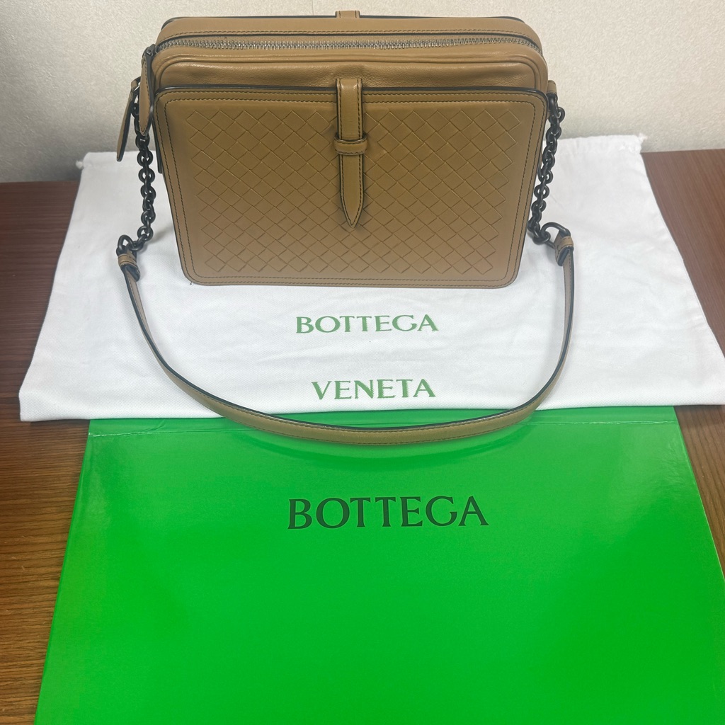 Bottega Veneta Brown Woven Leather Shoulder Bag